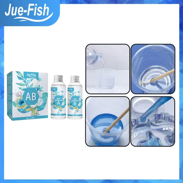 Jue-Fish Ab Glue Kit Crystal Epoxy Resin Hard Glue