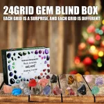 Eelhoe 24 Pcs Ore Christmas Advent Calendar Healing Crystal Mineral Gift Box Kids With Rock Stone