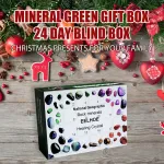 Eelhoe 24 Pcs Ore Christmas Advent Calendar Healing Crystal Mineral Gift Box Kids With Rock Stone