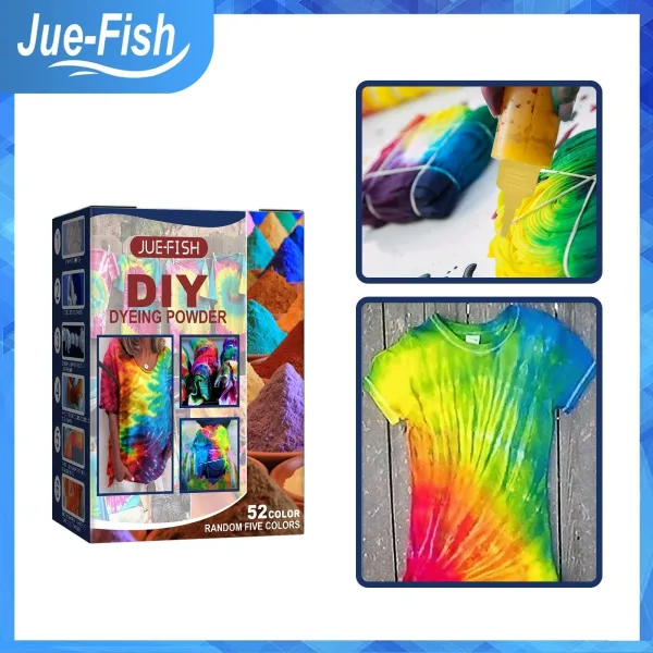 Jue-Fish Diy T-Shirt Clothes Shoes Dye Kit One Step Tie Dye Set