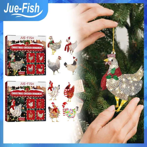 Jue-Fish Christmas Scarf Chicken Ornaments 2024 Christmas