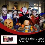 Jue Fish Halloween Cosplay Retractable Vampire Teeth Dentures Zombie Teeth