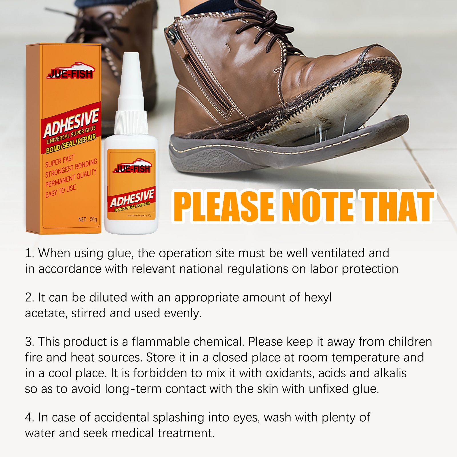 Jue-Fish Glue For Shoes - Super Glue Liquid-3