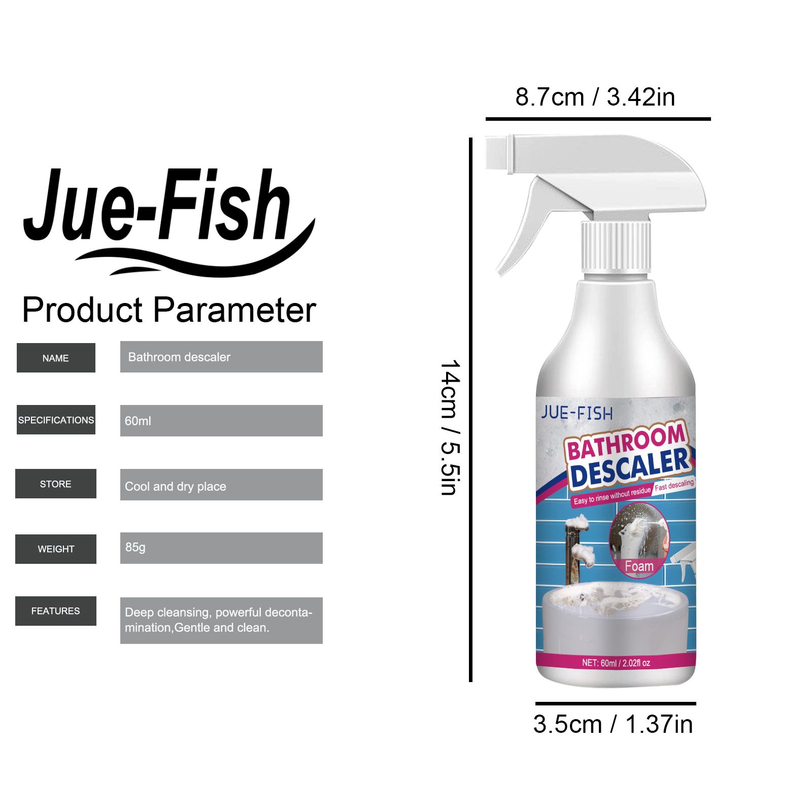 Jue-Fish Bathroom Bubble Foam Cleaner -1